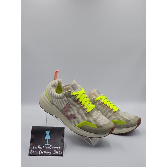 VEJA Women's Natural Babe Jaune Fluo Condor 2 Alveomesh Running Shoes Sz 9 2518 - Picture 4 of 16